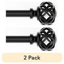 Black Filigree Half-Inch Adjustable Curtain Rod Set, Extends From 28 To 48 Inches - 2pcs(2pcs) - View 2