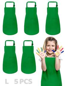 5pcs Kids Apron With 2 Pockets, Adjustable, Suitable For Boys And Girls, Children's Art Painting Apron For Kitchen, Classroom, Cooking, Baking, DIY - Multicolor - View 22