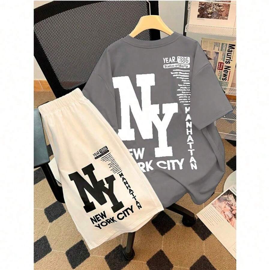 Men's Set 100% Cotton New York 1886 - Grey - View 1