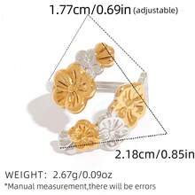3pcs/1pc Minimalist Floral Open Rings Set, Golden & Silver Tone Flower & Butterfly Design Adjustable Finger Rings, Fashion Jewelry For Women, Suitable For Daily Wear, Stacking, Party & Valentine's Day Gift - Multicolor - View 8
