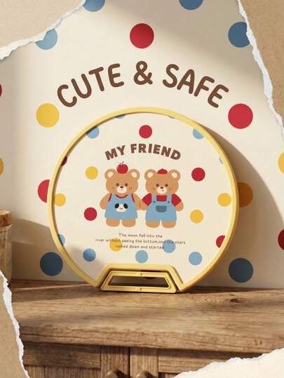 1pc Fun Double Bear Fruit And Vegetable Cutting Board: Thick, Durable, Easy To Wipe And Quick To Dry, It Is Used For Food Classification And Cutting, Fruit And Vegetable Cutting And Processing. It Is Suitable For Breakfast Fruit And Vegetable Cutting, Light Food Salad Preparation, Baking Fruit Dicing, Etc. It Is A Useful Kitchen Tool.