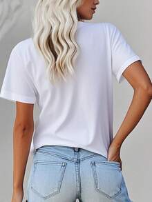 Empowering Message T-Shirt: 'You Matter' & 'to The Person Behind Me' - Inspirational, Colorful Print For Casual Attire - Perfect For Gift Or Self-Love - Cotton Tee, Double-Sided Print - 白色 - 查看 4