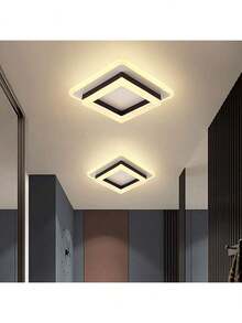 Modern 24w Tricolor Square LED Ceiling Light For Bedroom - 黑色 - 查看 3
