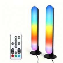 2pcs Smart LED Light Strips, RGB Smart Desk Lamp & TV Backlight With Multiple Lighting Effects And Music Modes, Sync With Music, Remote Control Ambient Lighting Strips For Gaming/TV/Computer/Room - Black - View 5