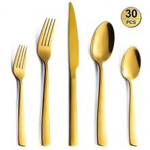 SSGP Juego De Cubiertos De Acero Inoxidable. Cubiertos 30 Piezas - Plateado - Ver 11