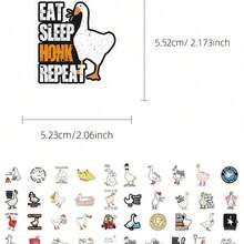 50pcs Funny Silly Goose Stickers PVC Gift Cartoon Creative Decoration Scrapbook Laptop Luggage Guitar Water Cup Phone Case DIY Decal,School Supplies,Back To School - A - View 2