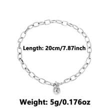 1条简约优雅的925银O形链条和球形吊坠手链，适合女性日常、约会、派对、送礼。 - 銀色 - 查看 4