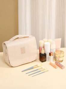1pc Hanging Cosmetic Bag, Suitable For Travel Toiletry Bag, Women's Makeup Bag, Large Capacity Cosmetic Bag For Travel, Daily Commute, Outdoor, Shopping, Business Trip, Gym Make Up Organizer Makeup Storage Makeup Pouch Wash Bag Toiletry Travel Bag Vacation Essentials Gifts For Women - Multicolor - View 8