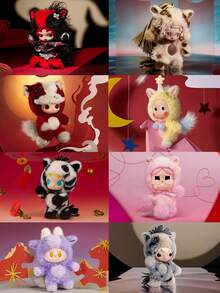 POP MART Hirono Road Journal 毛绒钥匙扣盲盒可爱小熊服装摆件挂件包包挂饰可爱毛绒玩具收藏礼品（1个盲盒） - 彩色 - 查看 3