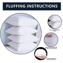 Premium White Polyester Down Alternative Cushion Inserts – Machine Washable Lightweight Pillow Inserts Available In 1/2/4/6/8 Packs, Multiple Sizes 12*20in 18in 20in 22in For Sofa Couch Pillowcase Filling - 1PC - 查看 6