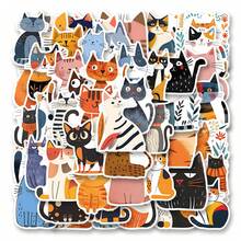 500pcs/Roll Cat Sticker Tapes, Aesthetic 1 Inch Labels With 8 Patterns, Self-Adhesive Stationery Seals For Scrapbooking, Envelopes, Party Supplies, Rewards & Motivation - Black - View 2