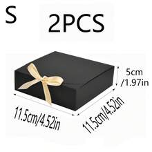 10个/4个/2个装 - 黑色带盖礼盒，适用于新娘派对求婚礼盒、婚礼生日派对礼盒、情人节礼物、包装、生日、DIY手工、化妆品收纳盒、毕业礼物包装、婚礼派对装饰盒 - 深黑色 - 查看 19
