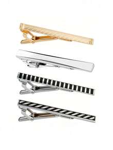 Set de 4 pinzas de corbata para hombre, adecuadas para corbatas regulares y estrechas - Multicolor - Ver 10