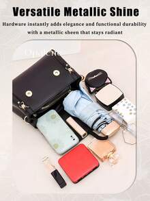 Crossbody Bags For Women, Fashionable Spliced Contrasting Color Personalized Versatile Shoulder Bag, Popular Design Round Handle Handbag,  Classic Square Women's Hand-Held Crossbody Bag. Suitable For Offices, Universities, Work, Business, Commuting, Outdoor Activities, Travel, And Outings. - 彩色 - 查看 4