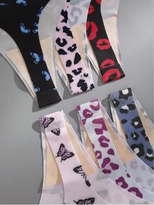 6 件套女士豹纹低腰简约舒适丁字裤 - 彩色 - 查看 6