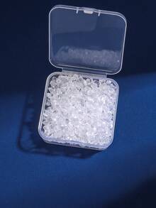 Approx. 500pcs Silicone Transparent Cylinder Ear Plugs Earrings Accessories Suitable For Women's Daily Wear (Come With Transparent Jewelry Storage Box), DIY Jewelry Accessories Anti-Slip Silicone Ear Plugs, Plastic Transparent Earrings - Transparent Big Box - View 2