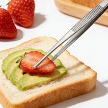 2pcs Stainless Steel Cooking Tongs, BBQ Tongs, Food Clip, Suitable For Salad, Vegetables, Meat, Easy To Clean, Space-Saving Practical Kitchen Tool - 2pcs [Straight + Curved] - 25cm Long - View 10