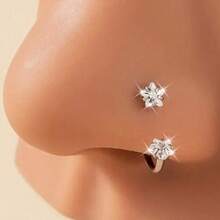 2PCS Stainless Steel Zirconia Horseshoe Ring Piercing Nose Ear Belly Rings Women Cartilage Helix Earrings Daith Piercing Jewelry - Nose Ring - View 5