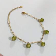 1 pieza Pulsera de estilo bohemio con cuentas de cristal de 8 mm y cadena de acero inoxidable para mujeres, no se desvanece, regalo de viaje de verano - Cuentas de cristal - Ver 7