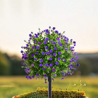 2pcs Artificial Boxwood Ball Topiary With Stakes, Faux Shrub Decor - Suitable For Outdoor Lawn, Garden Decoration, Holiday Seasonal Decor, Outdoor Artificial Greenery For All Seasons, Applicable For Outdoor, Porch, Patio, Yard Decoration