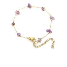 女士不锈钢天然石串珠项链 - 低过敏防水链条，搭配色彩缤纷的玛瑙、绿松石、红玉髓和紫水晶珠子，波西米亚简约风，适合日常佩戴、海滩度假、派对聚会及作为礼物，长度可调节，配有龙虾扣，可叠戴打造层次感造型。 - 金色 - 查看 11