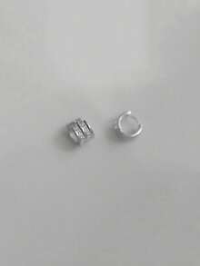 GAGAFEEL 1 Đôi bông tai khoen bạc 925 mạ vàng 14K thanh lịch, thích hợp làm quà tặng dự tiệc và sinh nhật. - Bạc - Xem 3