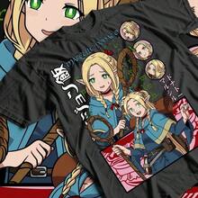 Camiseta Marcille Donato de "Delicious in Dungeon", camiseta unisex, regalo para fans del manga, anime - Negro - Ver 8