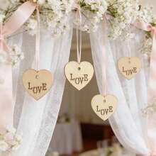 50 Piezas Etiquetas Colgantes de Madera en Forma de Corazón, Superficie Lisa, para San Valentín, Amor, Decoración del Hogar, Manualidades y Regalos - Más - Ver 8