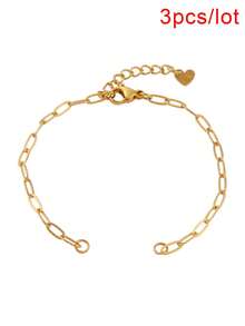 3pcs Stainless Steel Adjustable Chain Bracelet Base, For Jewelry Making DIY Connector, Pendant, Bracelet, Anklet And Other Accessories - Bracelet Setting - View 10