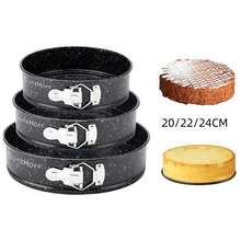 1/3 Packs Thickened Non-Stick Coated Carbon Steel Locking Baking Pan Mold, Cake Mold With Locking Movable Base, Household Kitchen Baking Tools, Baking Tool Set, Cake Mold, 20/22/24/26/28CM, Heart-Shaped, Round, Square, Tall Round - Black 3pcs - View 10