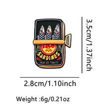 Lindo broche de metal con diseños de nutrias, gatos, sardinas de dibujos animados, ranas, zarigüeyas y frases sobre animales, para decorar ropa, mochilas, joyas y hacer regalos a amigos - Negro - Ver 18