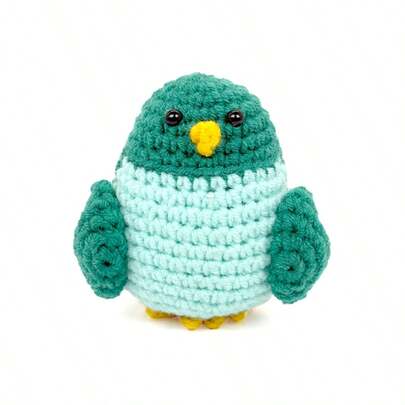 柔软可爱的小圆鸟钩针毛绒玩偶，原创手工毛线编织鸟摆件，治愈系桌面装饰，少女心拍照道具，送给闺蜜的贴心礼物