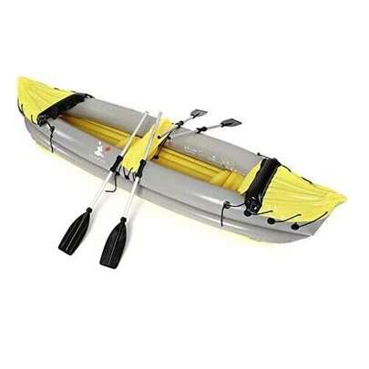 Inflatable Kayak 2 Person Boat With Pump Accessories Aluminium Oars Canoe Set