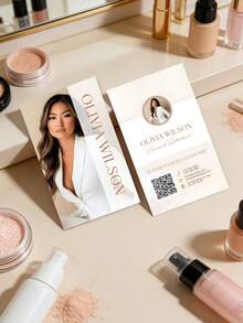 Personalized Exquisite Nail Salon Business Cards - These Carefully Designed Nail Business Cards Feature Custom Portraits And Elegant Layouts, Effectively Showcasing Service Styles And Professional Details (Such As Hair, Nails, Makeup, Lashes) - Multicolor - View 3