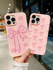 2pcs Pink Matte Anti-Drop Phone Protective Case, Suitable As Birthday And Christmas Gift For Couples, Girlfriends, Daughters, Teenagers - Pink - View 23