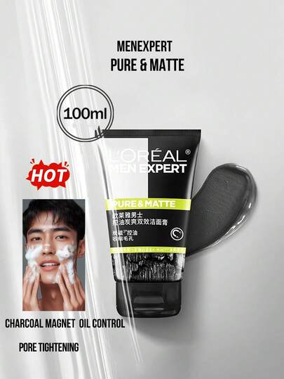 L’Oreal Paris 50/100 مل غسول وجه احترافي للرجال بصيغة مطفية، بتركيبة الفعل من الفحم والطين، تنظيف عميق، مكافحة الزيوت وتنقية المسام، يحتوي على فحم بلوط الغابات والطين المعدني الأبيض، مناسب للبشرة الدهنية، العناية اليومية، الرياضة والأنشطة الخارجية، لا يسد المسام، نهاية مطفية وطازجة، خيار مثالي للرجال الذين يبحثون عن مكافحة فعالة للزيوت وتنقية المسام، يوفر حجم منتظم وحجم للسفر، هدية مثالية له.