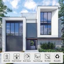 50cm X 200cm One-Way Adhesive Sun Film, Glass Sticker, Sunscreen Film, Heat Insulation Film, Privacy Film, Silver And Blue, Privacy Window Film, Sliding Door Sunscreen Film - Deep Blue Silver - View 6