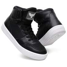 Bota de Treino Preto Conforto Musculação Uso Diário Couro Resistência Sola Borracha  Desportivo    Amarrar    Academia e fitness - Preto - Visão 6