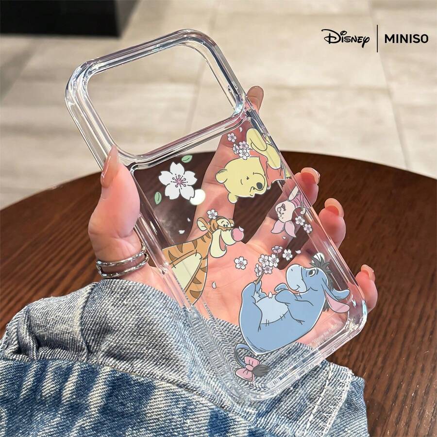 Disney Winnie The Pooh Cherry Blossom Phone Case Suitable For IPhone 17/17 Pro/17 Pro Max/17 Air/16/15/14/13/12/11/X Series Iphone 17 Pro Max Case Iphone 17 Pro Case Iphone 17 Case Stocking Stuffers The Girlfriend - 透明的 - 查看 1