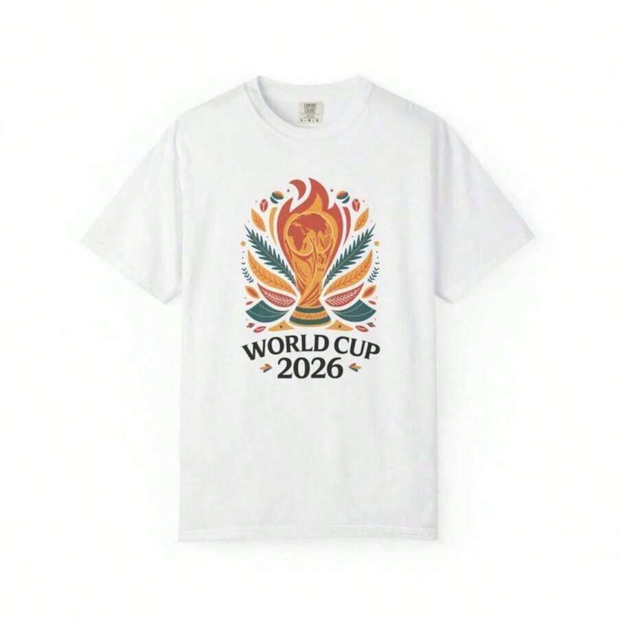 World Cup Shirt, World Cup T Shirt, USA World Cup Shirt, Uni Crewneck T-Shirt - 白色 2 - 查看 1