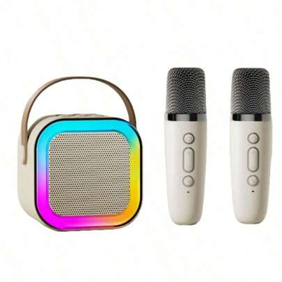 Altavoz Portátil Con Luces Led, Sonido Y Micrófono