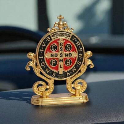 Medalha São Bento Dupla Face para Painel de Carro