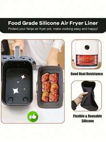 2pcs/1pc Reusable Silicone Air Fryer Liners | Non-Stick Baking Parchment Inserts, Air Fryer Kitchen Accessories Replacement Parts - Multicolor - View 6