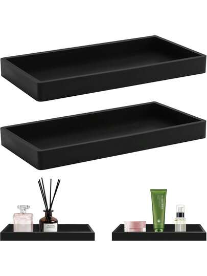 1 pieza/2 piezas Bandeja de tocador de baño, dispensador de jabón mini, plato pequeño para perfume y joyas, soporte para baratijas, bandeja para velas, organizador de baño, plato de jabón estrecho de silicona para fregadero de cocina