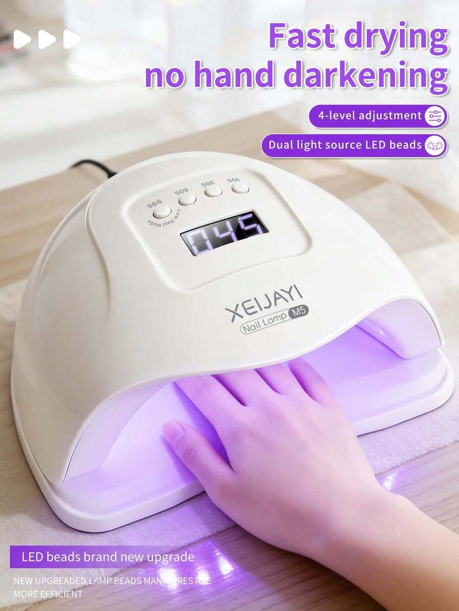 XEIJAYI 1个白色UV LED美甲灯，带24个灯泡，专业美甲凝胶烘干机，4种定时设置 - 白色 - 查看 1