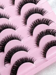 10对假睫毛 猫眼睫毛 透明带狐狸眼睫毛 尾端加长浓密假睫毛 仿貂毛假睫毛 自然妆效假睫毛 短款睫毛嫁接 化妆假睫毛条，睫毛，假睫毛，假睫毛 - 黑色 - 查看 6