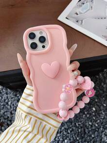 1个DIY心形马卡龙手机壳，带挂绳，2025年最新热销情侣手机壳，兼容三星Galaxy/ - 粉色 - 查看 2