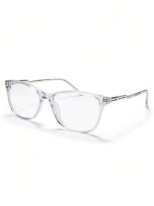 Cat Eye Eyeglass Frame With Retro Metal Temples - 無色 - 查看 3