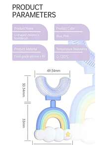 New U-Type Manual Toothbrush For Toddlers & Kids 2-12 | Soft Silicone Bristles For Boys & Girls | Teeth Protection - Blue 2-6 Years Old - View 5