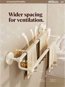 Suction Cup Towel Rack, No Drill Bathroom Towel Bar, Towel Wall Mount Storage Rack, Single/Double Bar - Multicolor - View 1